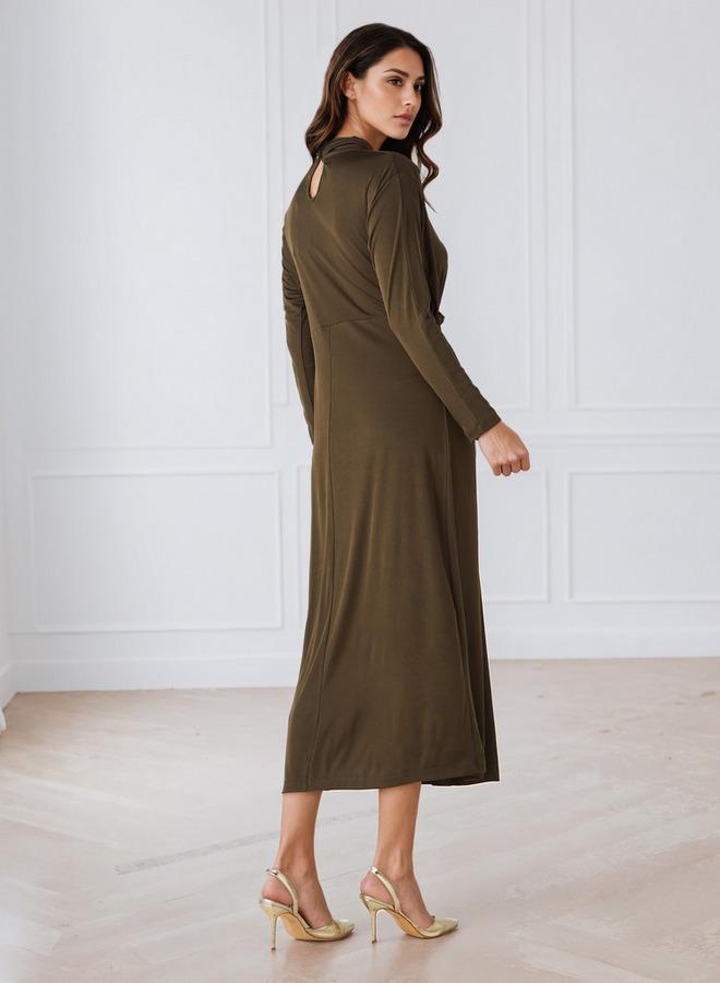 ايكونيك فستان ميدي أيقوني بياقة عالية - Image 4